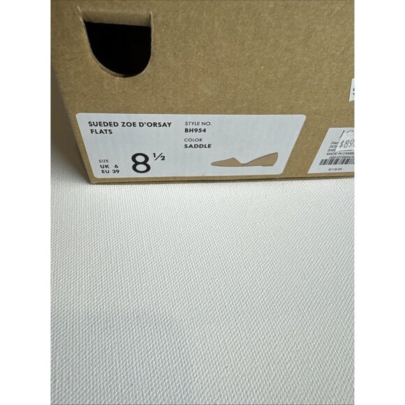 J. Crew Womens Zoe d'Orsay Flats Saddle Beige Faux Suede 8.5 M - Picture 8 of 8